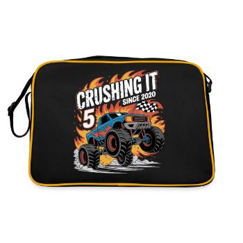 5. Geburtstag Monstertruck – Crushing It 2020 - Retro Tasche - Schwarz/Gold - Hinten