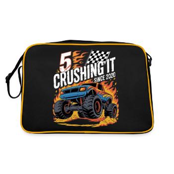 5. Geburtstag Monstertruck – Crushing It 2020 - Retro Tasche - Schwarz/Gold - Hinten