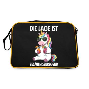 The location is drunken, with unicorn - Retro Bag - black/gold - Back