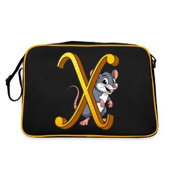 LETTRE X - Sac Retro - noir/or - Dos