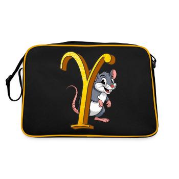 BUCHSTABE Y - Retro Tasche - Schwarz/Gold - Hinten