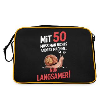 At 50, everything slows down a bit - Retro Bag - black/gold - Back