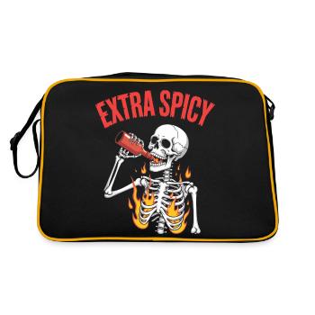 Poivron rouge Chili Amateur de nourriture épicée - Sac Retro - noir/or - Dos