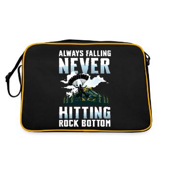 Always Falling Never Hitting Rock Bottom - Retro Tasche - Schwarz/Gold - Hinten