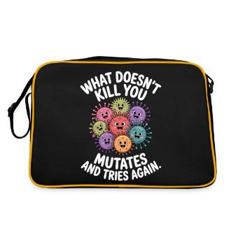Was dich nicht umbringt, mutiert und ...i - Retro Tasche - Schwarz/Gold - Hinten