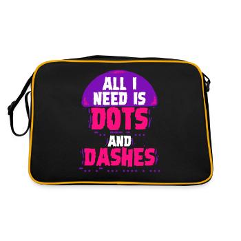 Morsecode Morse Code Points et tirets - Sac Retro - noir/or - Dos