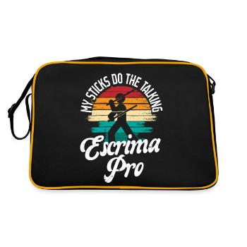Escrima Arnis Arts Martiaux Mes bâtons parlent d’armes - Sac Retro - noir/or - Dos