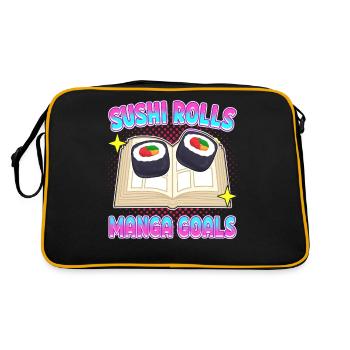 Kawaii Japonais Anime Manga Otaku Sushi - Sac Retro - noir/or - Dos