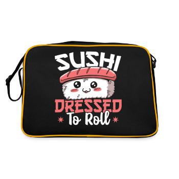 Sushi Riz À La Recherche De Poisson Sushi - Sac Retro - noir/or - Dos