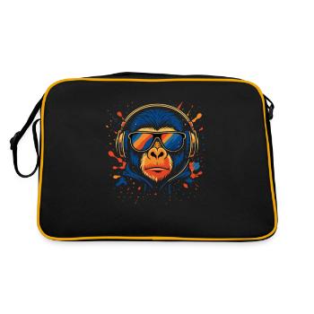 DJ Monkey – Colorful Music Monkey - Retro Bag - black/gold - Back