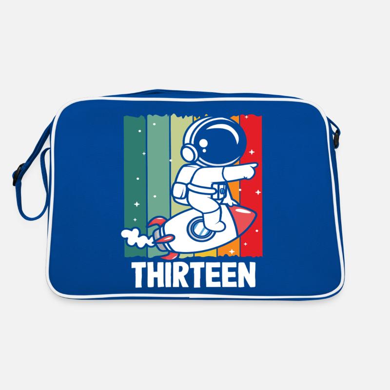 Astronaute fusée treize design rétro Sac Retro