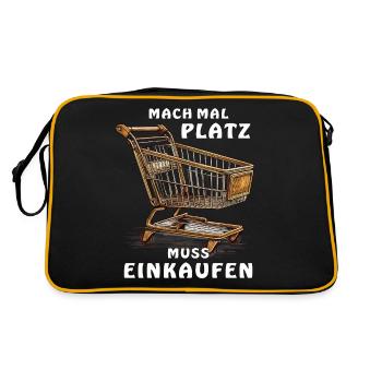 SHOPPING CART MAKE ROOM MUST SHOP - Retro Bag - black/gold - Back