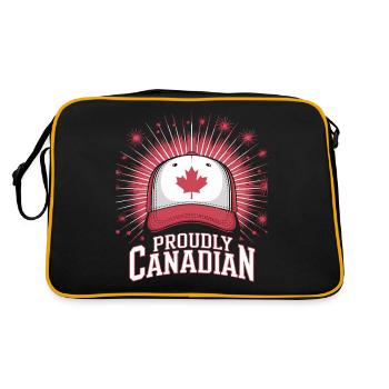 Fièrement canadien avec une feuille d’érable - Sac Retro - noir/or - Dos