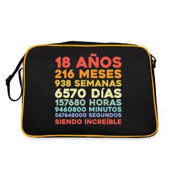 18 Year Old Birthday Gift 18 - Retro Bag - black/gold - Back