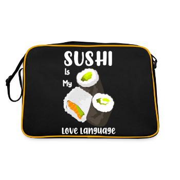 Sushi Is My Love Language Design - Retro Tasche - Schwarz/Gold - Hinten