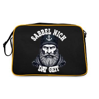 Frison orientale marin de la mer du Nord Sabbel nich dat geit - Sac Retro - noir/or - Dos