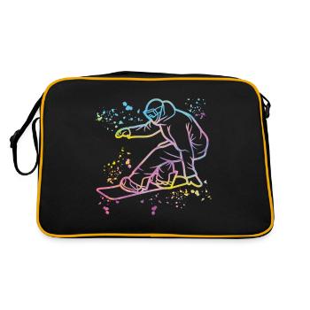 Snowboarder Snowboarding Snowboard - Retro Bag - black/gold - Back