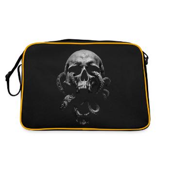 Crâne avec tentacules – art gothique sombre - Sac Retro - noir/or - Dos