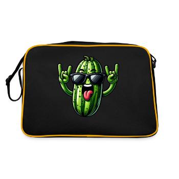 Drôle de concombre cornichon amateur de concombre - Sac Retro - noir/or - Dos