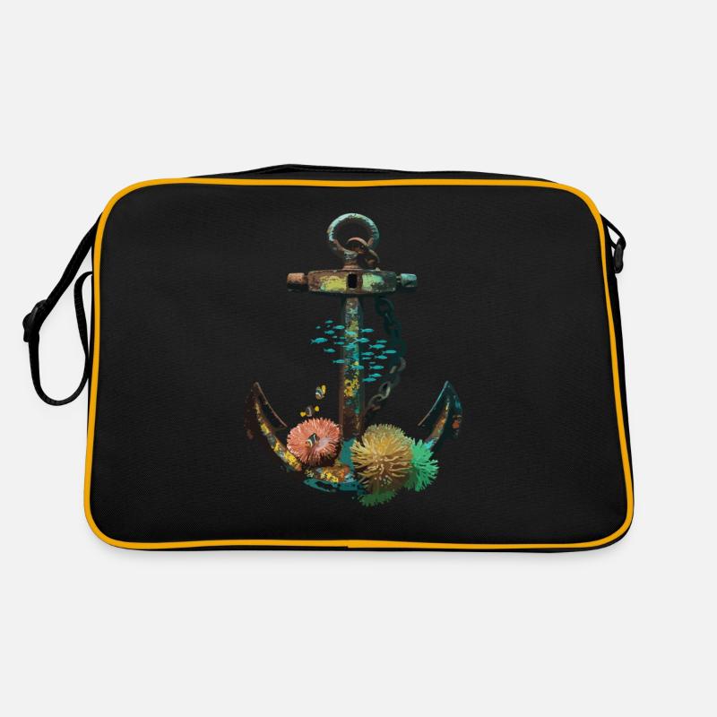 Ancre maritime avec coraux et poissons Sac Retro