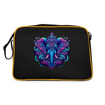 Goa Merch für das Goa Trance Psytrance Festival - Retro Tasche - Schwarz/Gold - Hinten