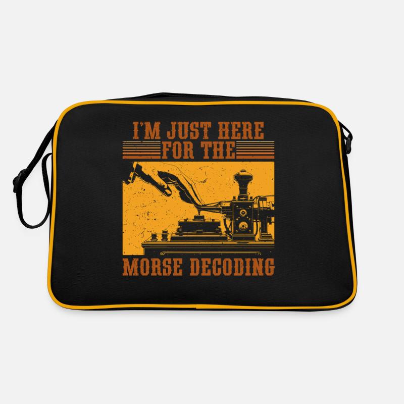 Morsecode I'm Just Here For The Morse Decoding - Retro Tasche - Schwarz/Gold