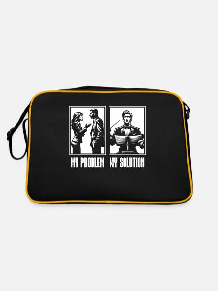 Music Director My Problem My Pictogram Dad Mom - Retro Bag - black/gold - Back
