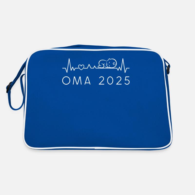 Oma 2025 Baby Herzschlag Puls Nachwuchs Verkünden Retro Tasche