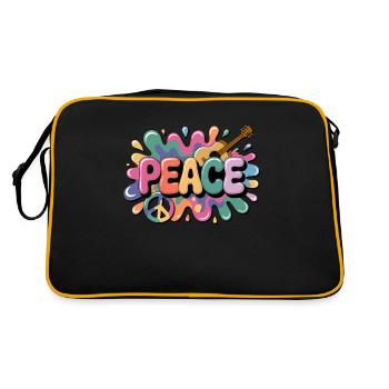 PEACE – Psychédélique - Sac Retro - noir/or - Dos
