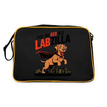Labzilla – Foxred Labrador in Monster Mode - Retro Bag - black/gold - Back