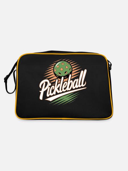 This Is My Pickleball Shirt - Retro Tasche - Schwarz/Gold - Hinten