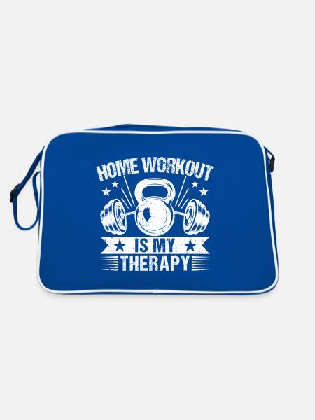 Gym Junkies Workout Is My Therapy Calisthenics - Retro Tasche - Blau/Weiß - Hinten