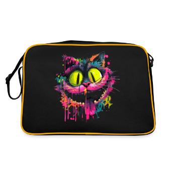 Style Street Art Chat Cheshire Psychédélique Coloré - Sac Retro - noir/or - Dos