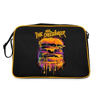 Trippy Hail the Cheeseburger Graffiti Street Style - Sac Retro - noir/or - Dos