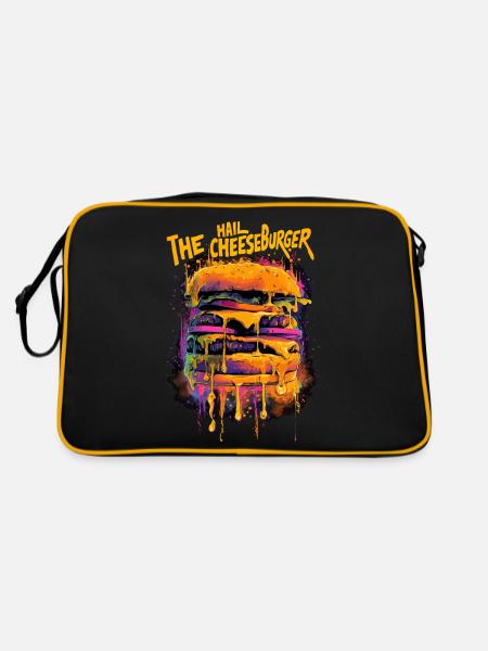 Trippy Hail the Cheeseburger Graffiti Street Style - Retro Bag - black/gold - Back