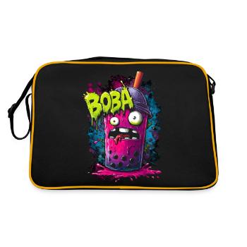 Boba Tea Monster dans le style street graffiti coloré - Sac Retro - noir/or - Dos