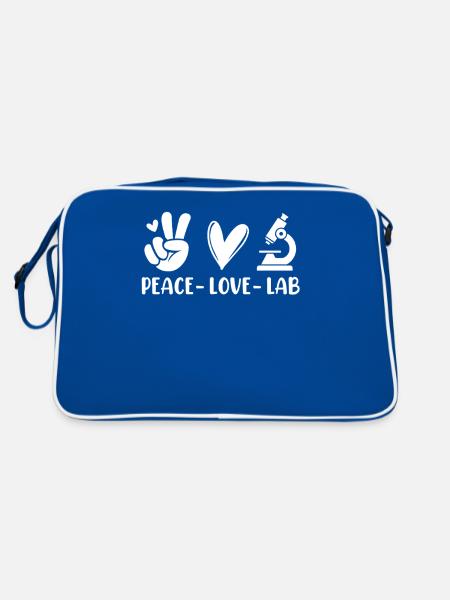 Peace Love Lab Drôle MLS Scientifique de laboratoire médical - Sac Retro - bleu/blanc - Dos