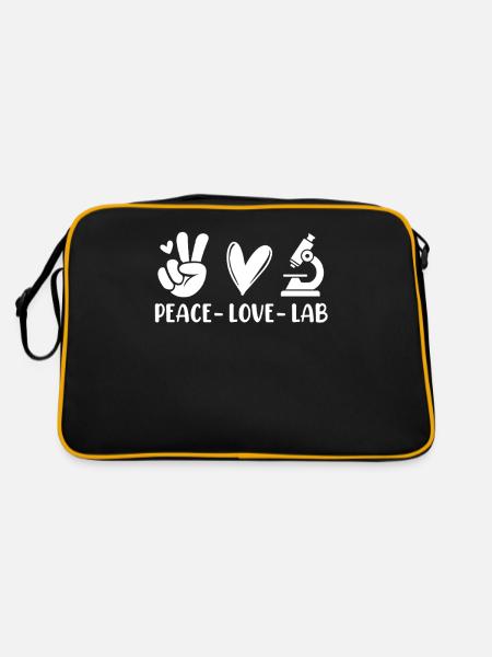 Peace Love Lab Drôle MLS Scientifique de laboratoire médical - Sac Retro - noir/or - Dos