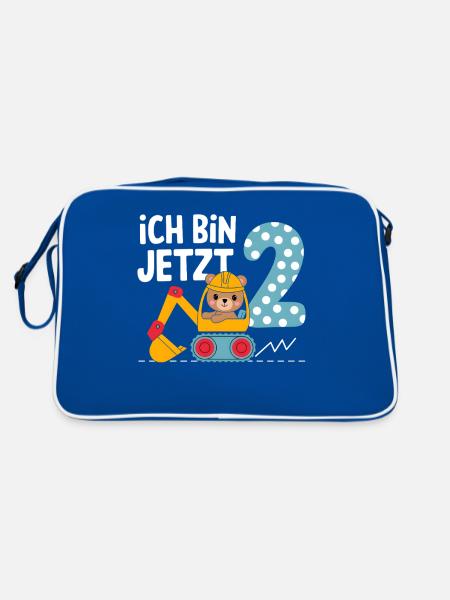 J’ai maintenant 2 ans Bagger Bear 2ème anniversaire - Sac Retro - bleu/blanc - Dos