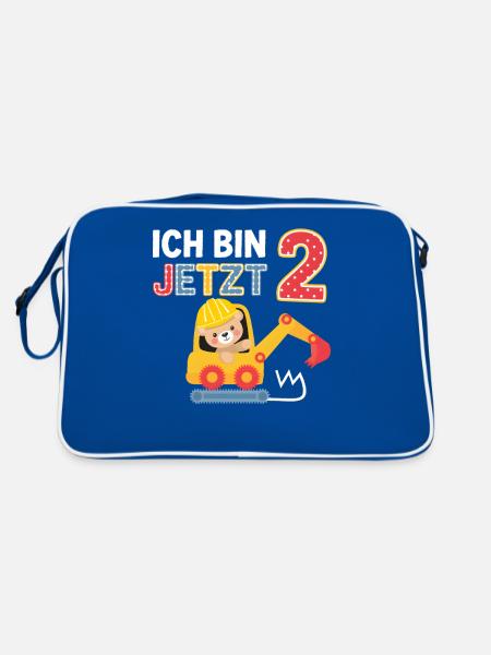 J’ai maintenant 2 ans Bagger Bear 2ème anniversaire - Sac Retro - bleu/blanc - Dos