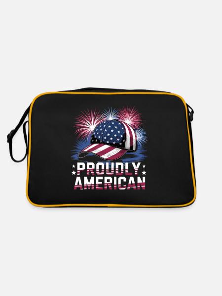 Casquette fièrement américaine avec feu d’artifice - Sac Retro - noir/or - Dos