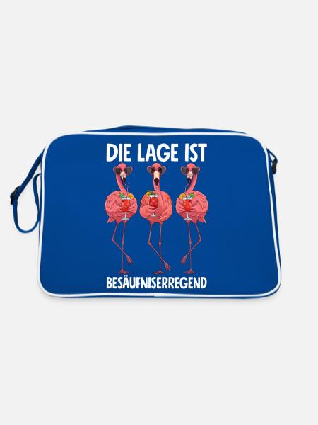Die Lage Ist Besäufniserregend - Retro Tasche - Blau/Weiß - Hinten