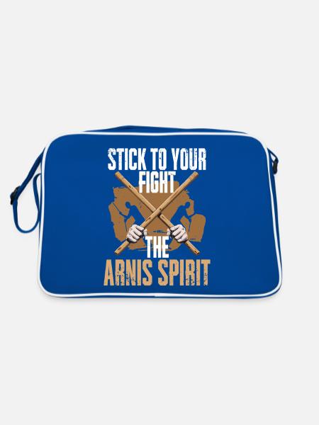 Escrima Kampfsport The Arnis Spirit - Retro Tasche - Blau/Weiß - Hinten