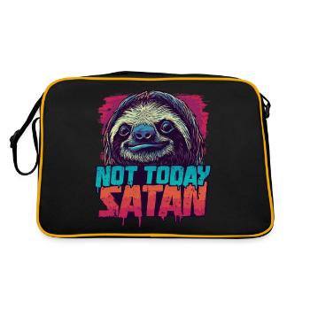 Not Today Satan Sloth – Funny Saying - Retro Bag - black/gold - Back