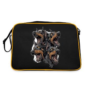 Cerberus Dobermans en colère – Chiens agressifs - Sac Retro - noir/or - Dos