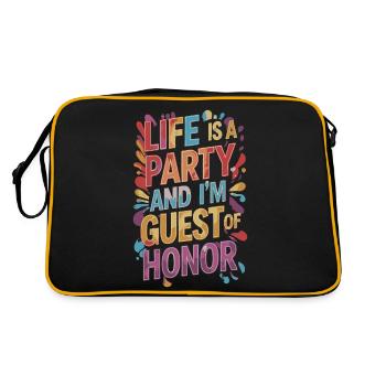 Life is a party – guest of the evening - Retro Bag - black/gold - Back
