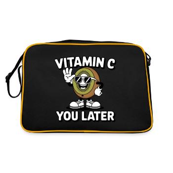 Funny Kiwi Vitamin C Fruit Kiwifruit - Retro Bag - black/gold - Back