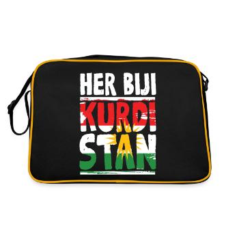 Mr. Biji Kurdistan Kurd Kurds - Retro Bag - black/gold - Back