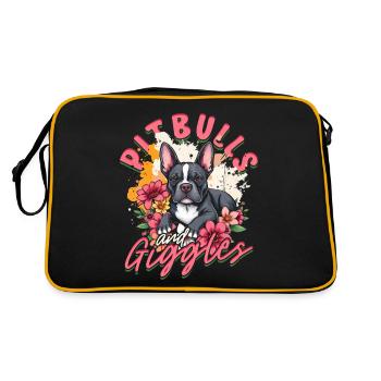 Pitbull Pitbulls et rires - Sac Retro - noir/or - Dos