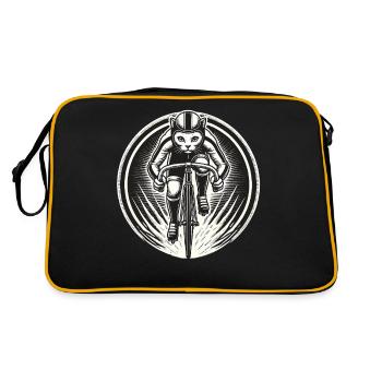Chat sportif sur le vélo pour les amateurs de vélo de route - Sac Retro - noir/or - Dos